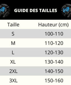 guide des tailles deguisement