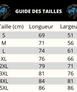 guide des tailles sweat
