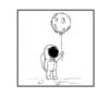 poster astronaute ballon