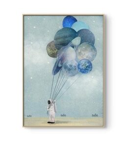 poster astronaute ballon