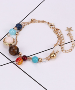 bracelet systeme solaire or