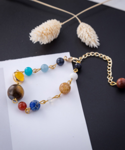 bracelet systeme solaire or