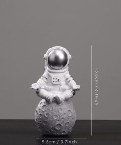 figurine astronaute meditation argent