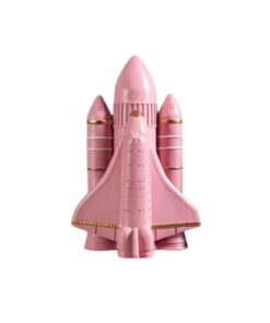 figurine navette spatiale rose