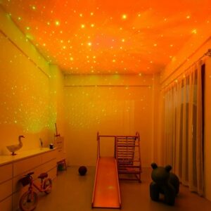 galaxie orange projecteur astronaute