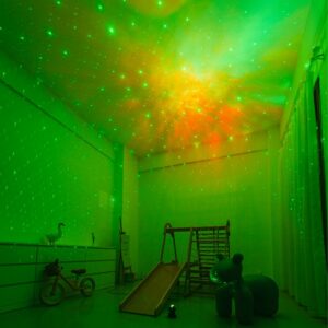 galaxie verte projecteur astronaute