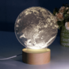 lampe planete terre bois