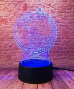 lampe globe terrestre lumineux