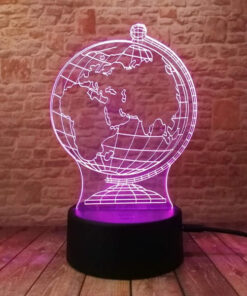 lampe globe terrestre lumineux