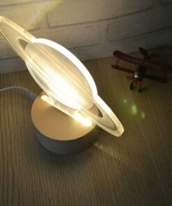 lampe planete saturne bois