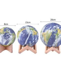 lampe planete terre 3d