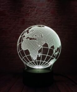 lampe planete terre 3d