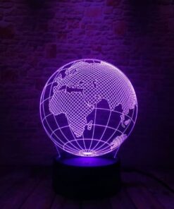 lampe planete terre 3d