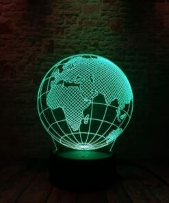 lampe planete terre 3d