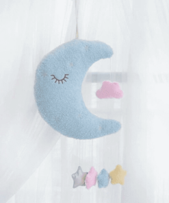 peluche lune bleu