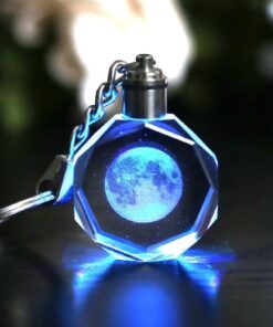 porte clé lune lumineux