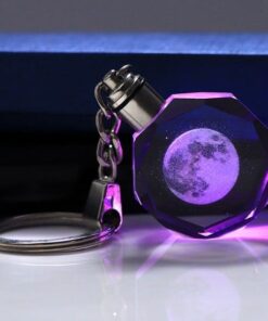 porte clé lune rose