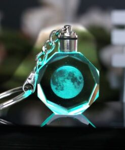 porte clé lune vert