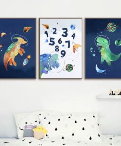 poster dinosaure astronaute