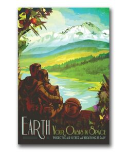 poster futuriste de la terre