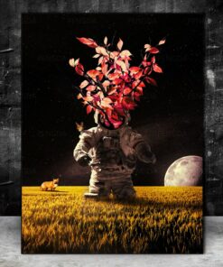 Tableau Astronaute Fleuri