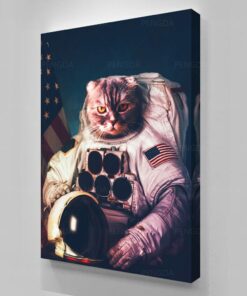 tableau chat astronaute