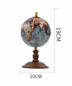 globe terrestre bleu bois