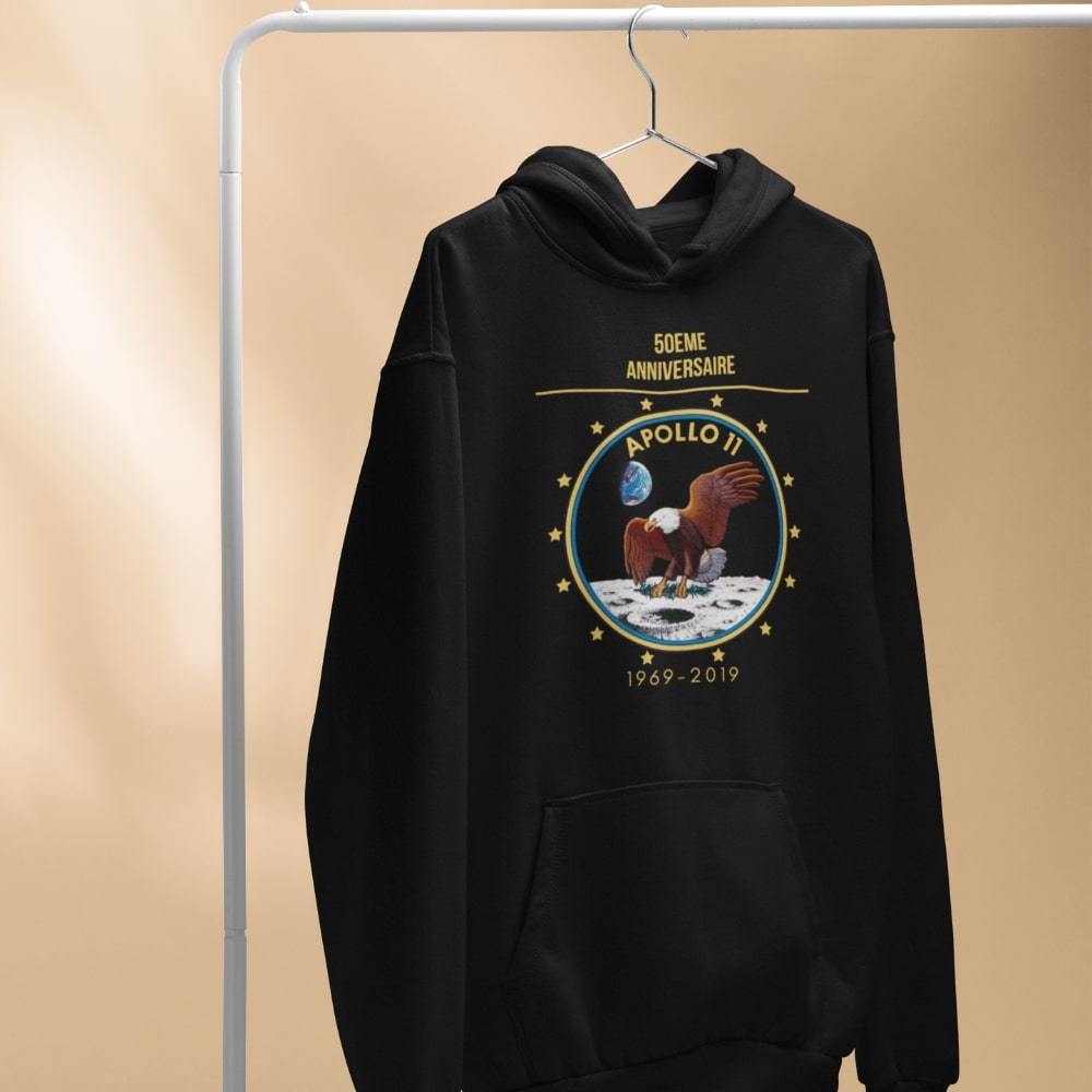 sweat-apollo-11-50-ans-noir-le-petit-astronaute sweat apollo 11 50th anniversary