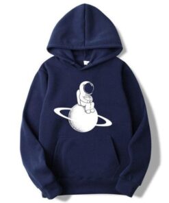 sweat astronaute saturne bleu