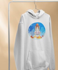 sweat fusee navette spatiale blanc