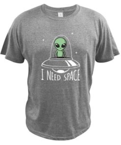 t shirt alien i need space gris