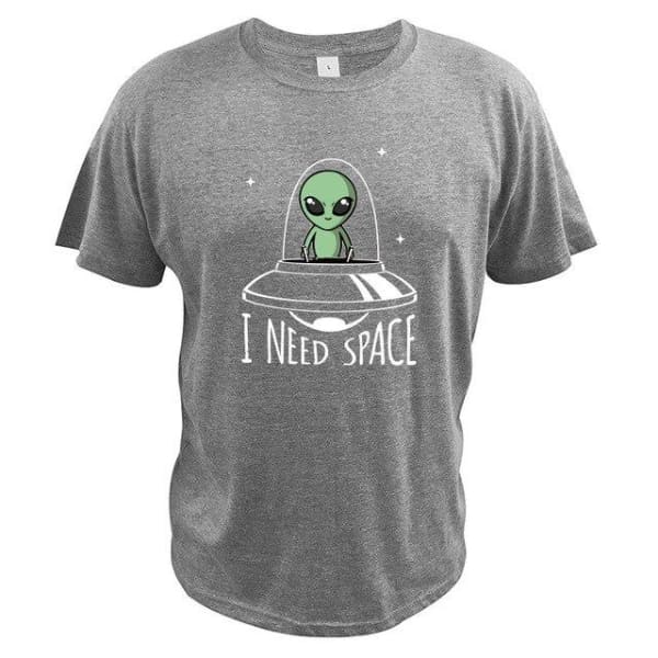 t-shirt-alien-i-need-space-gris t shirt alien i need space gris