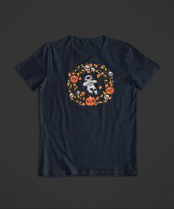 T Shirt Astronaute Halloween bleu