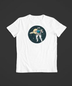 t shirt astronaute univers blanc