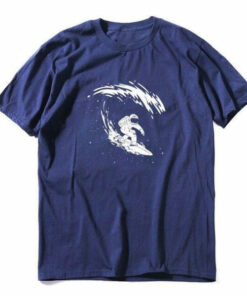 t shirt astronaute surf bleu marine