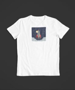 T Shirt Fusée étoiles blanc