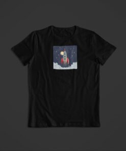 T Shirt Fusée étoiles noir