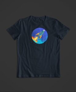 t shirt fusee galactique bleu