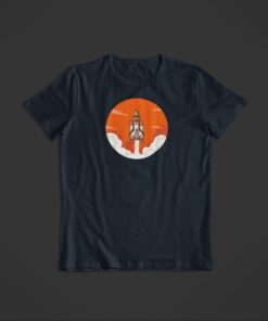 T Shirt Fusée Mars bleu