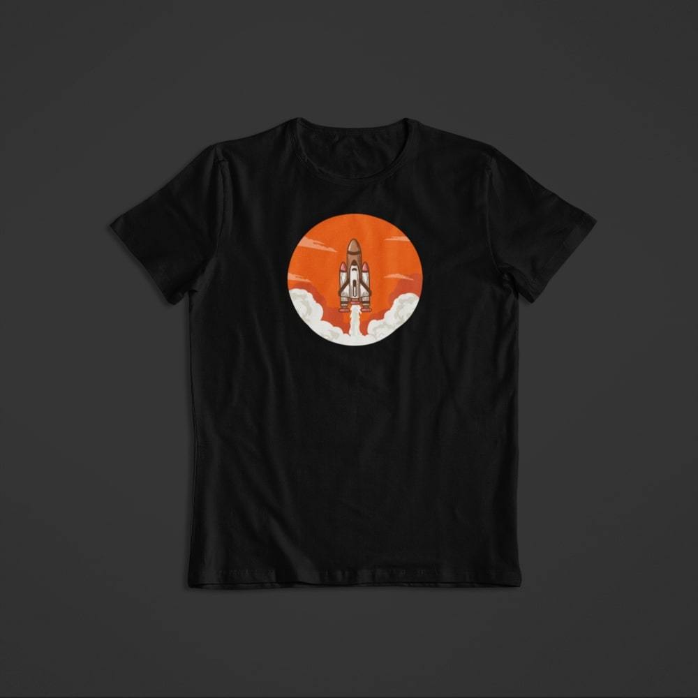 t-shirt-fusee-mars-noir-le-petit-astronaute T Shirt Fusée Mars noir