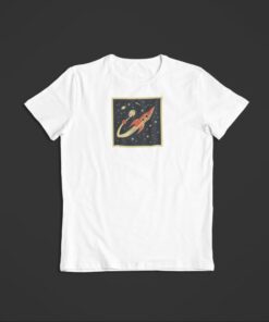 T Shirt Fusée Retro blanc