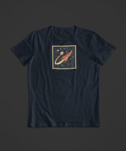 T Shirt Fusée Retro bleu