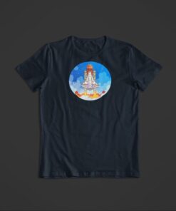 t shirt navette spatiale bleu