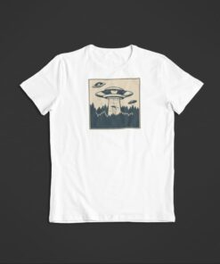t shirt ovni retro blanc