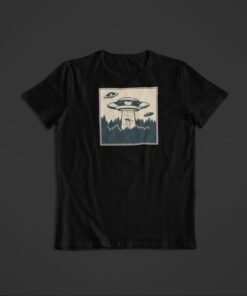 t shirt ovni retro noir
