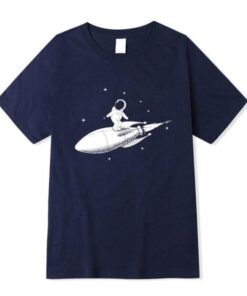 t shirt petit astronaute fusee bleu