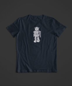 T Shirt Robot Retro bleu