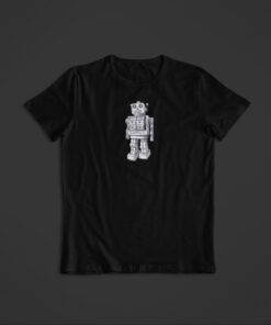 T Shirt Robot Retro noir