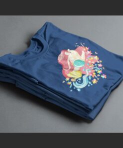 T Shirt Astronaute Fleurs bleu