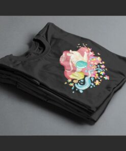 T Shirt Astronaute Fleurs noir